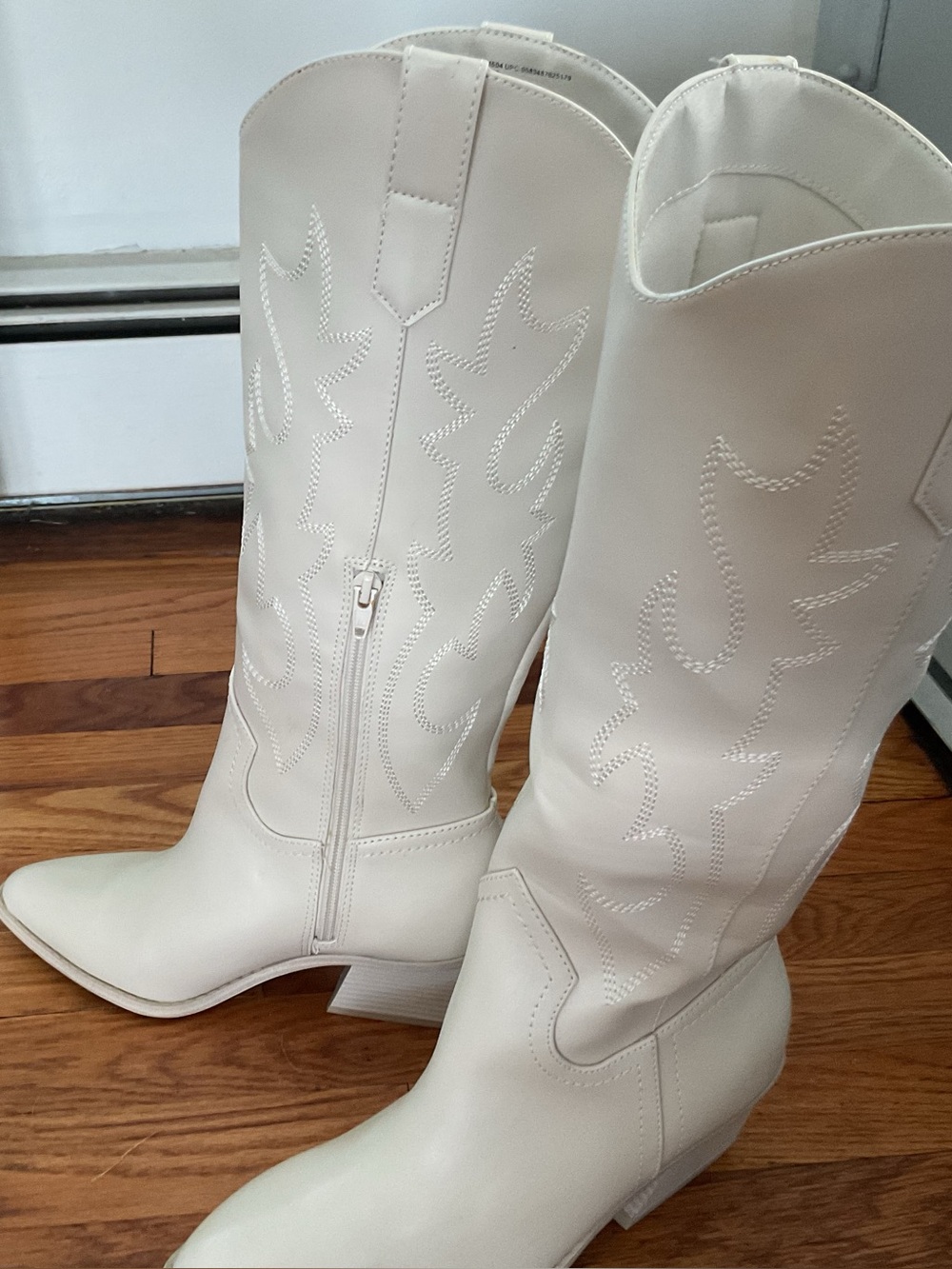 Cream Western Block Heel Boots  ***Weekend Sale***
